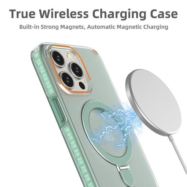 Magnetic Phone Case with Stand! Magesafe compatible for Wireless Charging