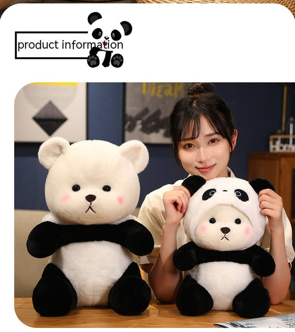 Little Bear Doll Transformation Giant Panda Teddy Plush Toy