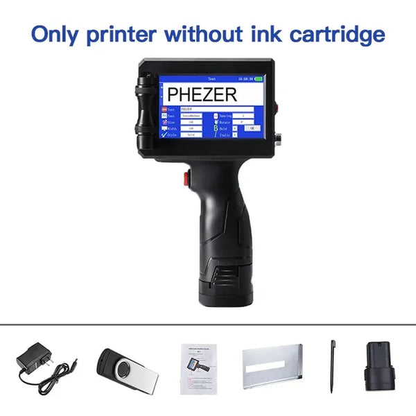 Portable Handheld Inkjet Printer: QR, Bar Batch Code, Date Number, Logo, Expiry Date Label Printer (25 Languages)