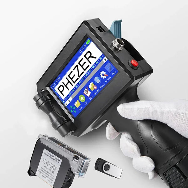 Portable Handheld Inkjet Printer: QR, Bar Batch Code, Date Number, Logo, Expiry Date Label Printer (25 Languages)